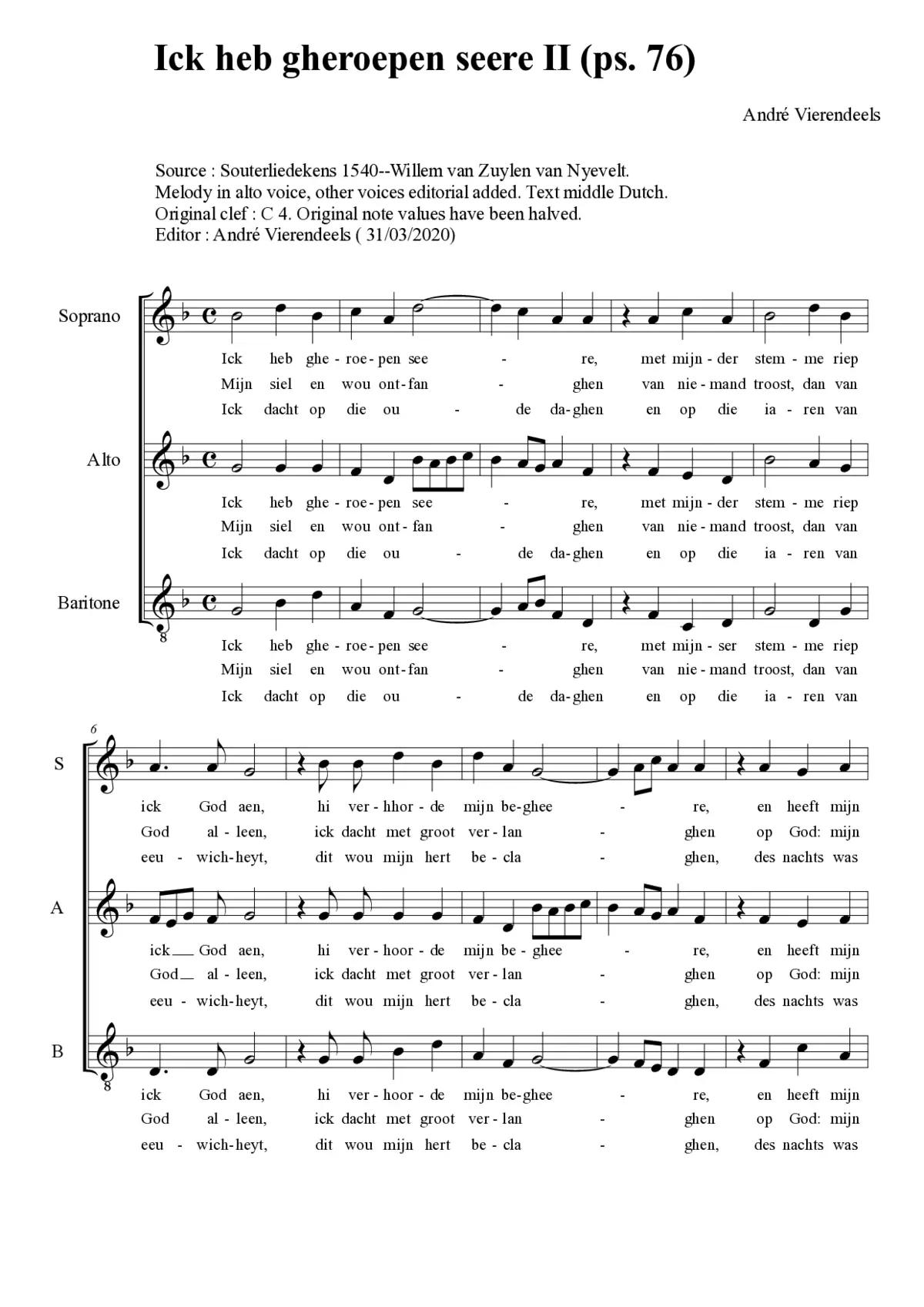 Ick heb gheroepen seere II - Page 1