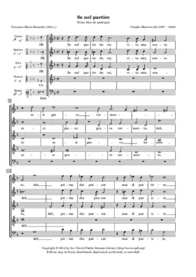 Se nel partir da voi, vita mia