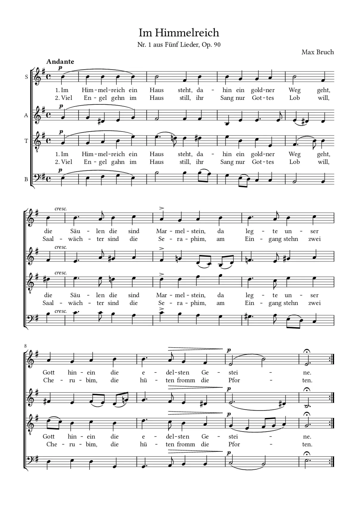 Im Himmelreich, Opus 90, Nr. 1 - Page 1