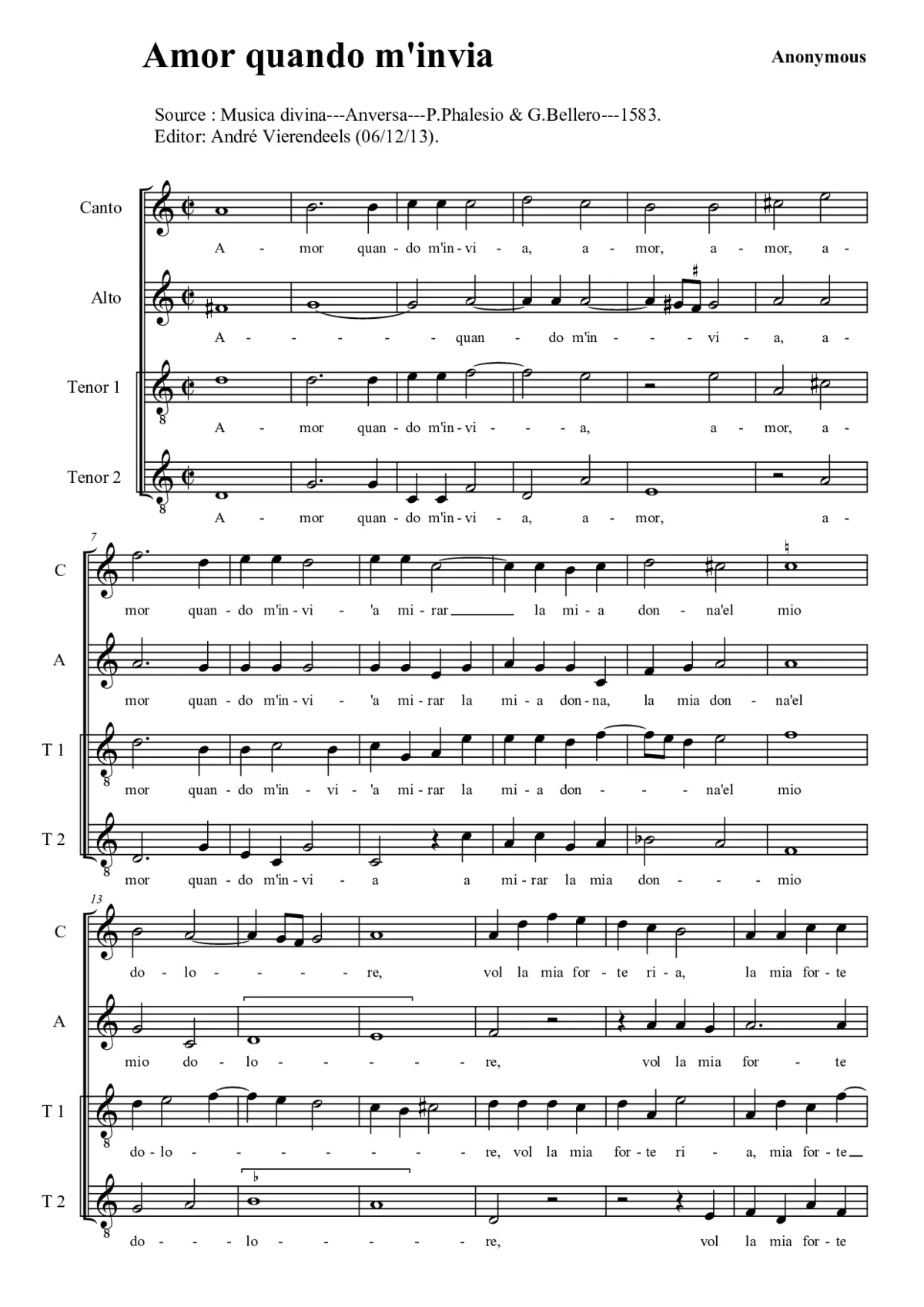 Amor quando m'invia - Page 1