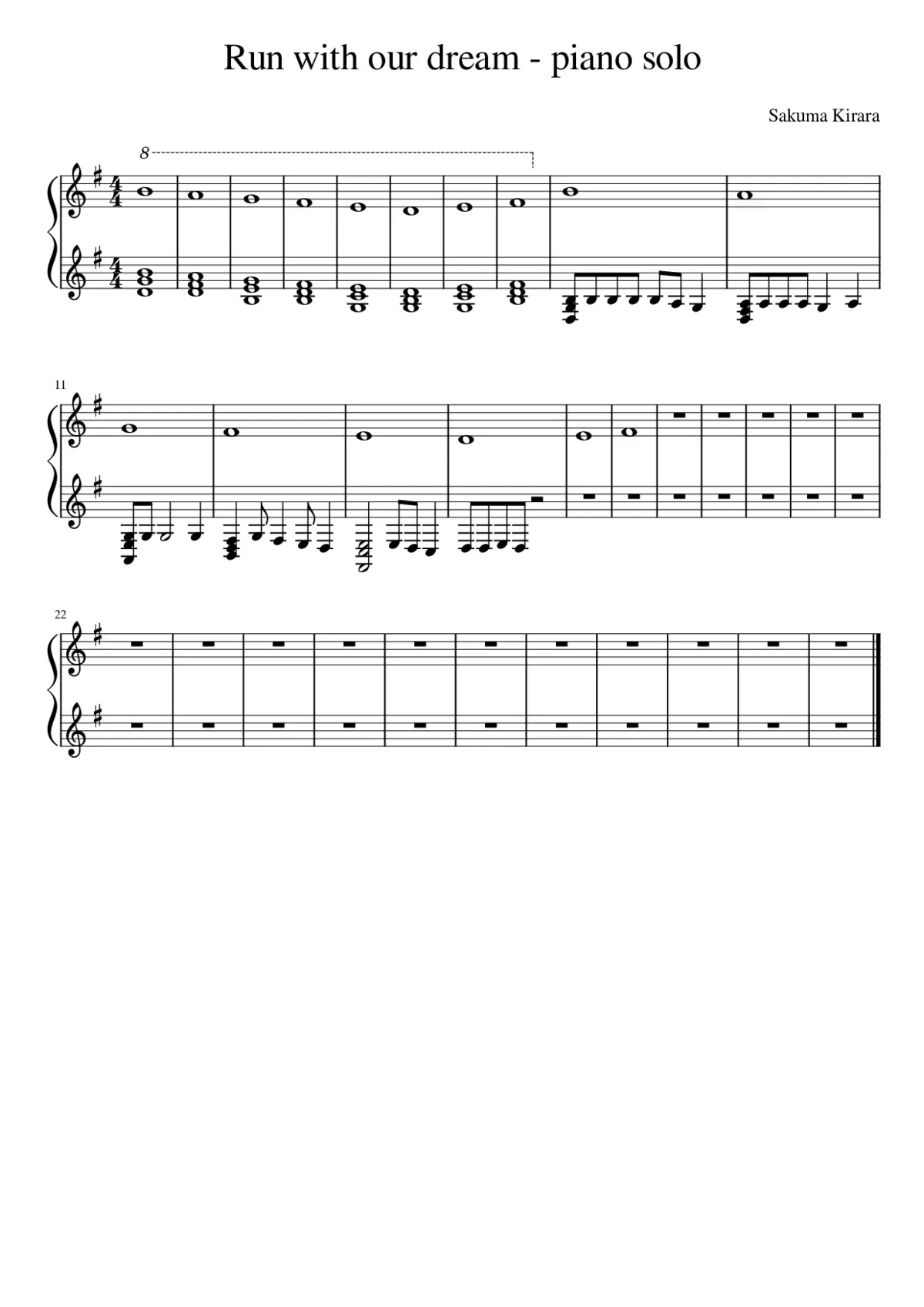 Run with our dream -piano_solo- - Page 1