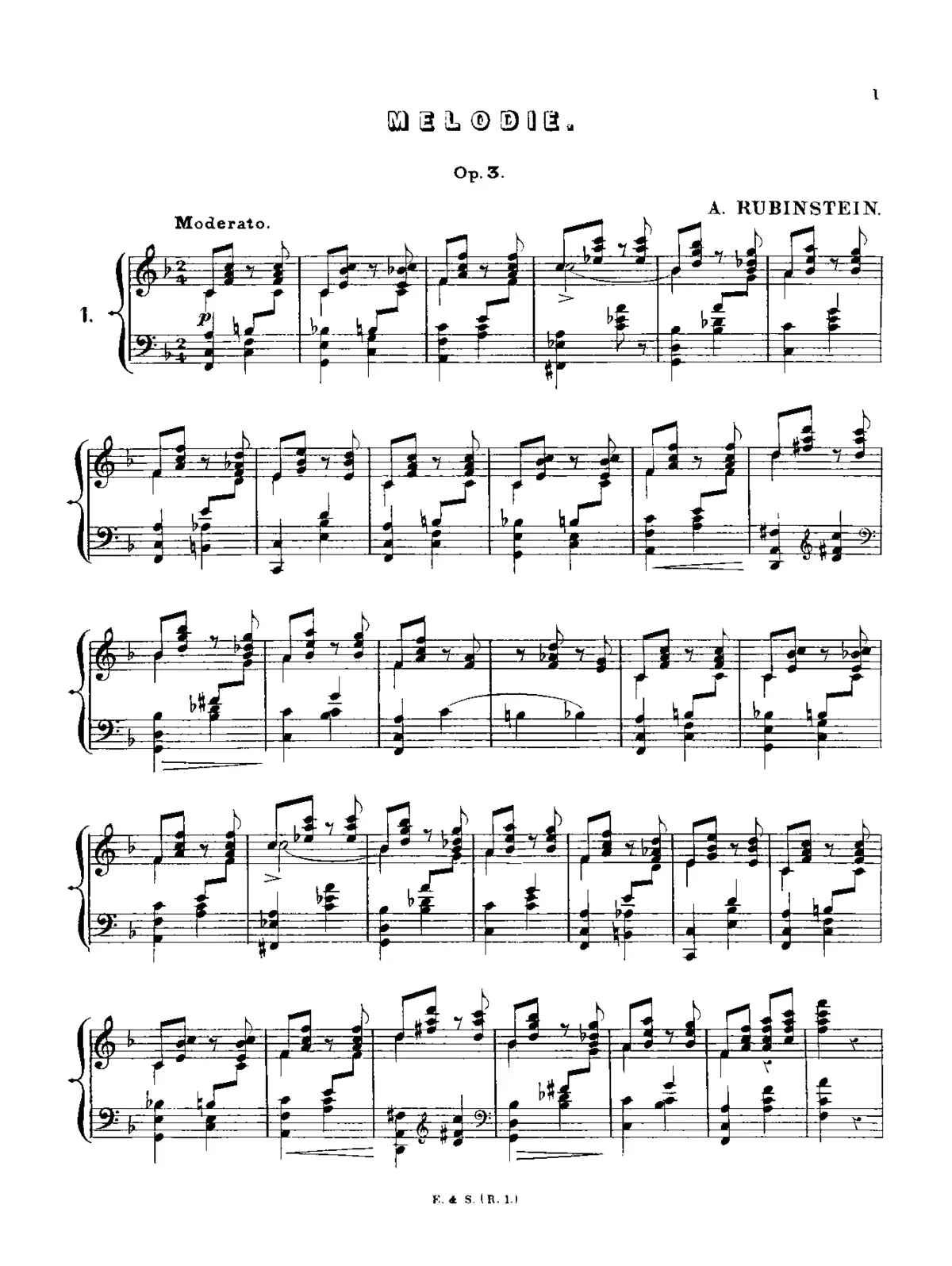 Deux mélodies pour le piano - Page 1