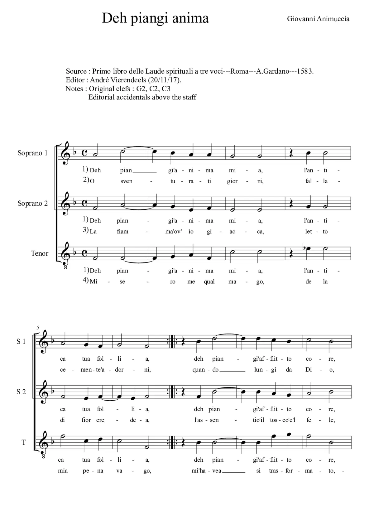 Deh piangi anima - Page 1