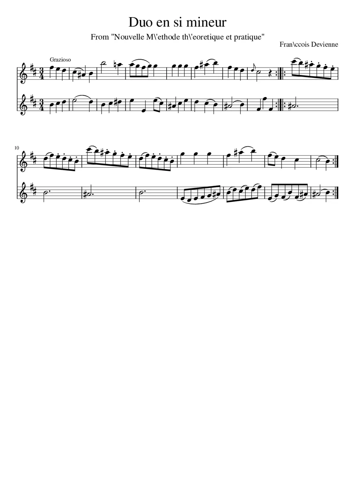 Duo en si mineur - Page 1