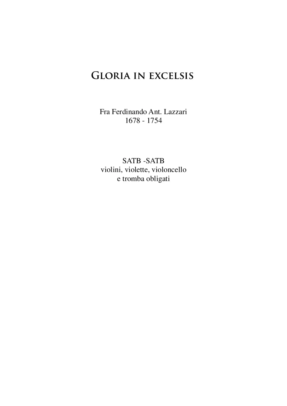 Gloria in excelsis a 8 - Page 1
