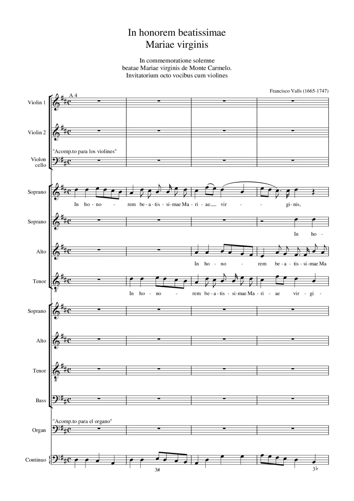 In honorem beatae Mariae virginis - Page 1