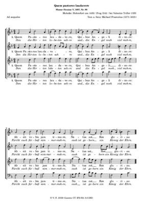 Quem pastores laudavere - Heut seind die lieben Engelein - Den die Hirten a 4