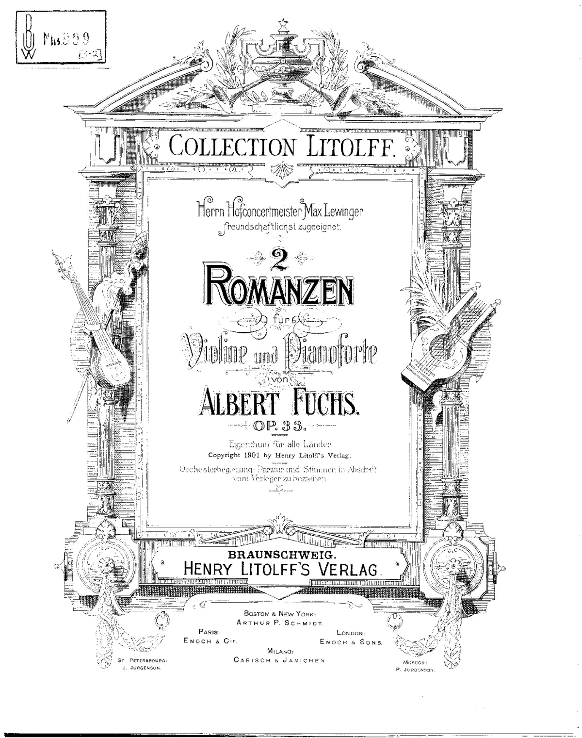 2 Romanzen für Violine und Pianoforte - Page 1