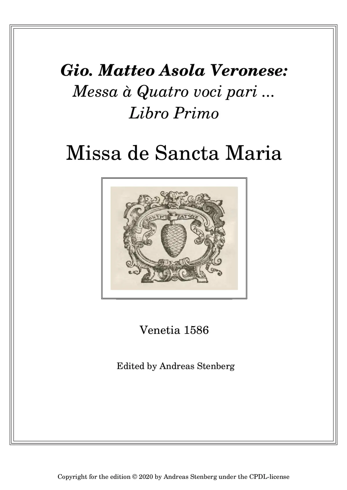 Missa de Sancta Maria - Page 1