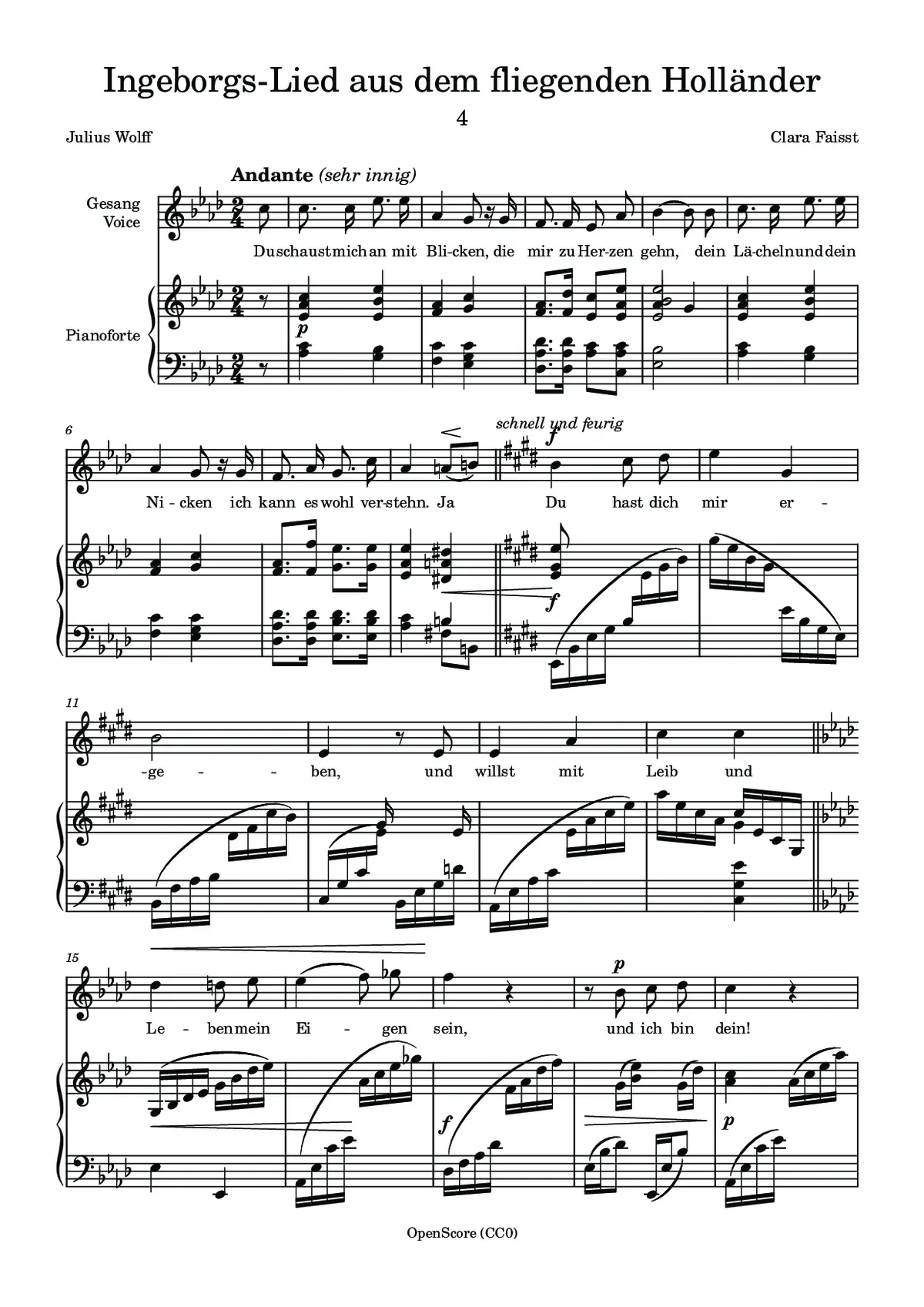 Ingeborgs-Lied aus dem fliegenden Holländer - Page 1