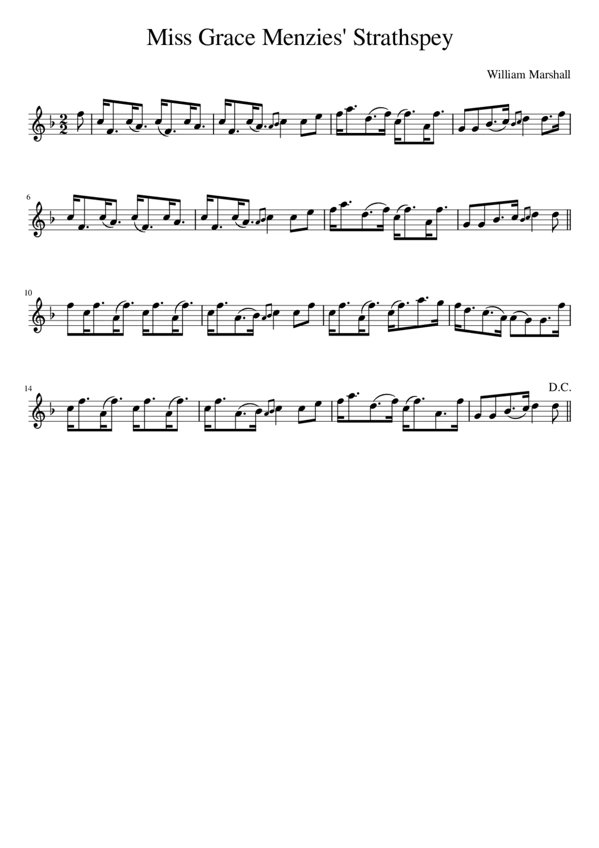 Miss Grace Menzies' Strathspey - Page 1