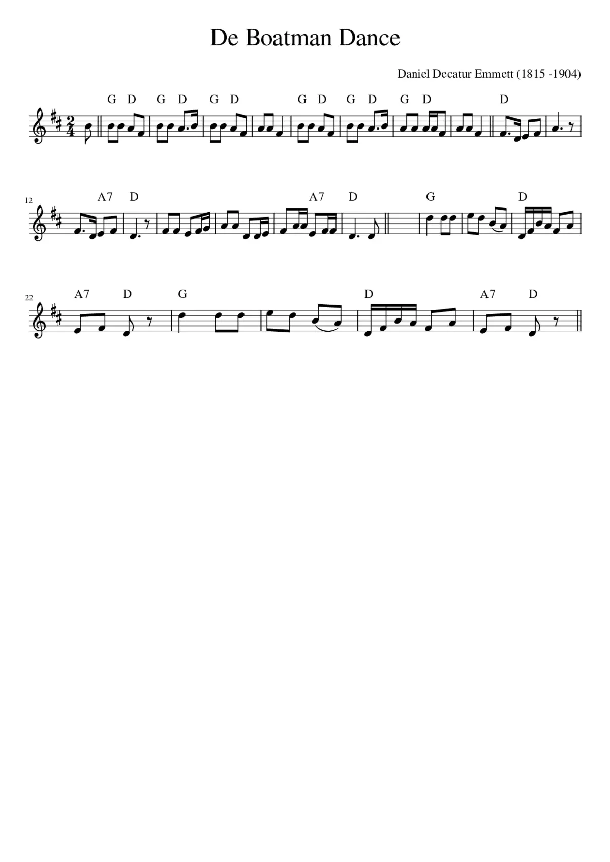 BOATMANS DANCE - Page 1