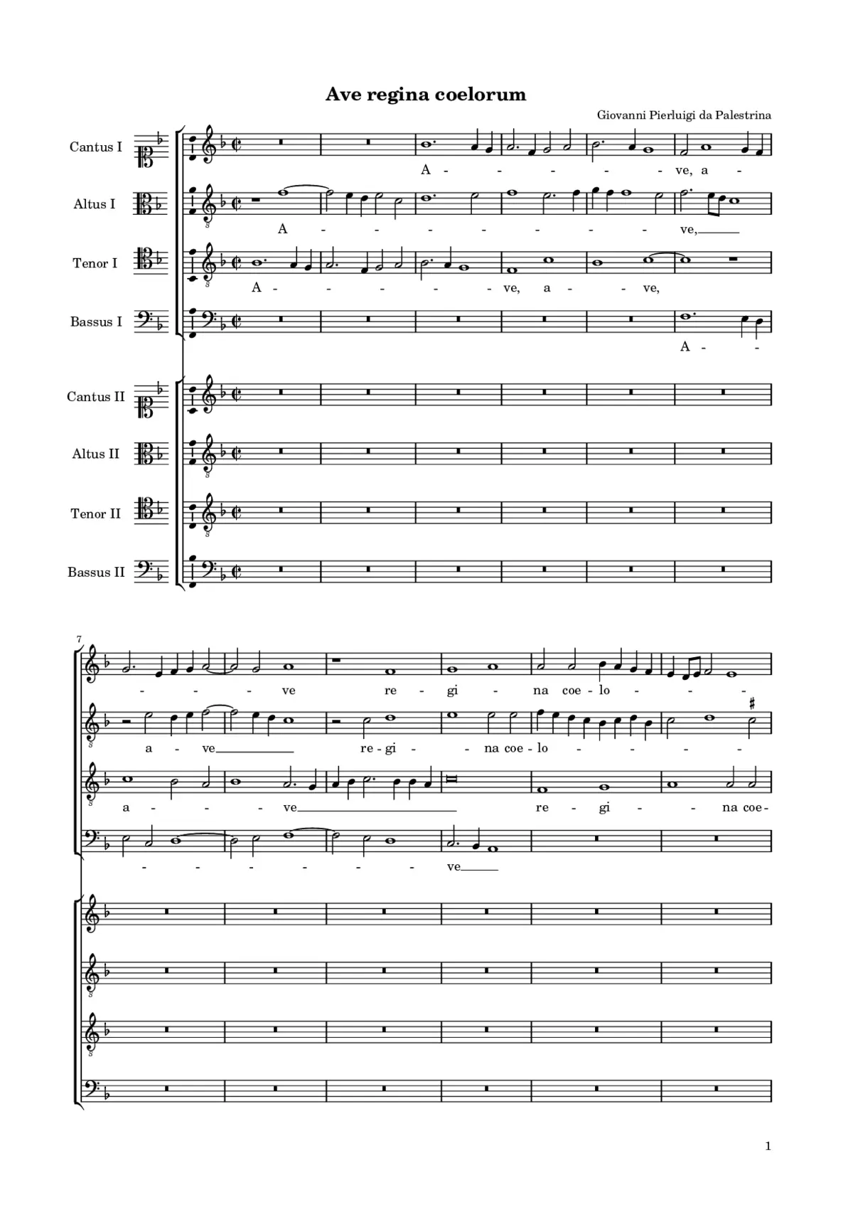 Ave Regina coelorum a 8 - Page 1