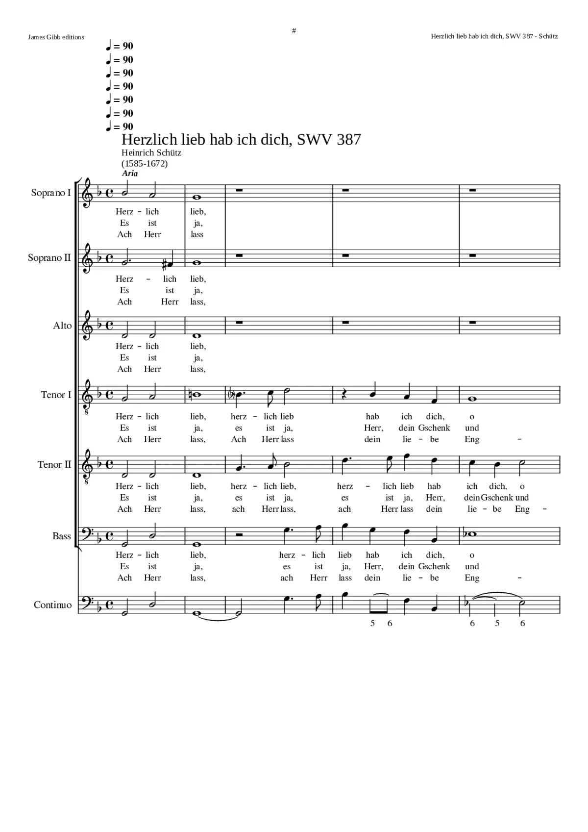 Herzlich lieb hab ich dich o Herr SWV 387 - Page 1