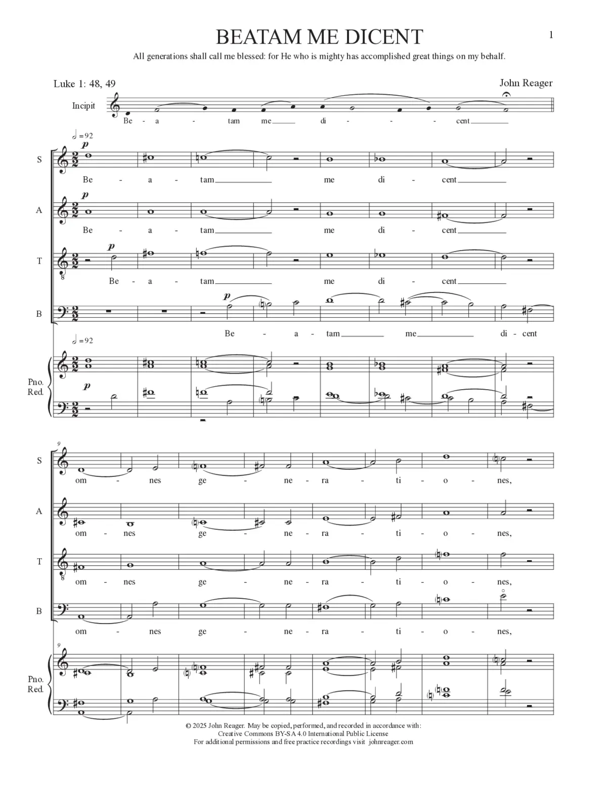 Beatam me dicent - Page 1