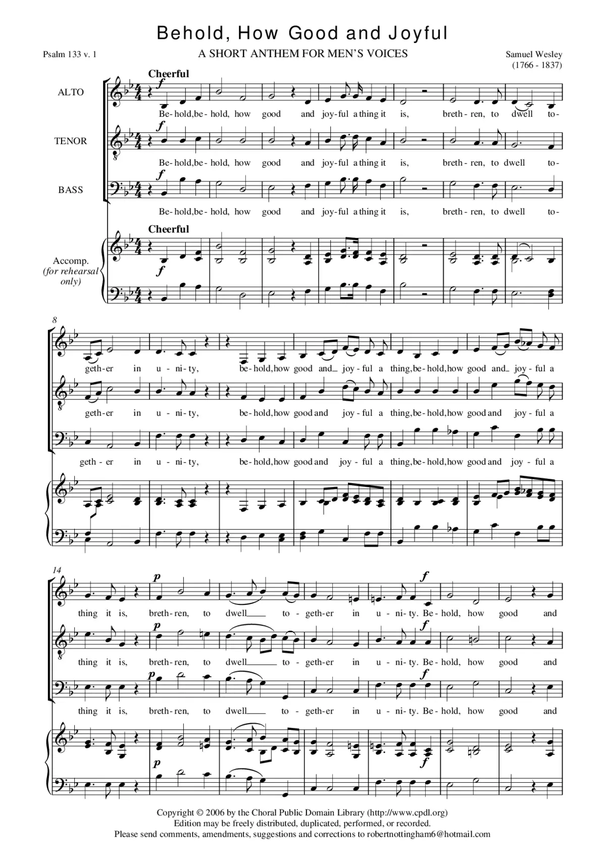 Behold, how good and joyful - Page 1