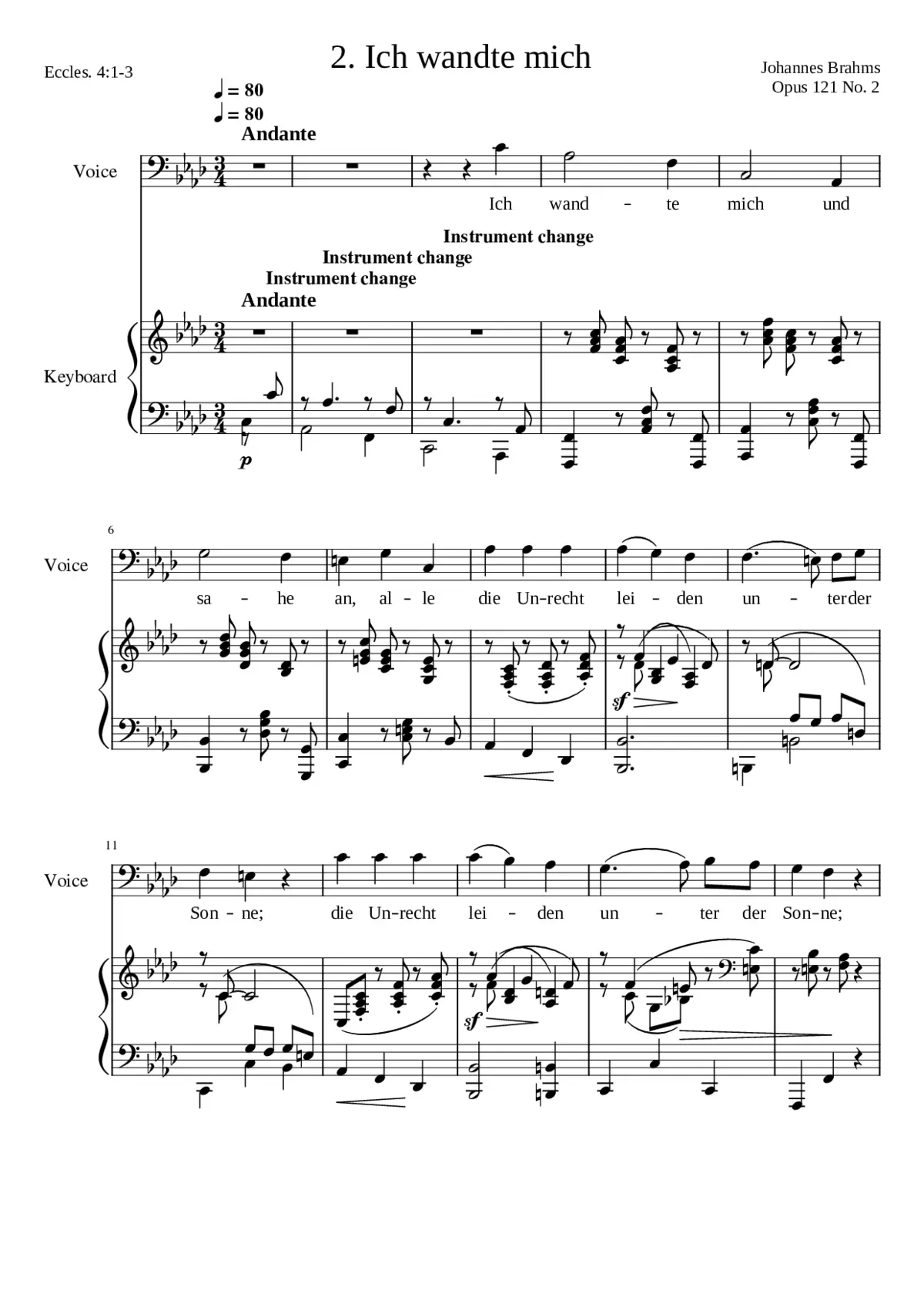 4 Serious Songs Op.121 - Page 1