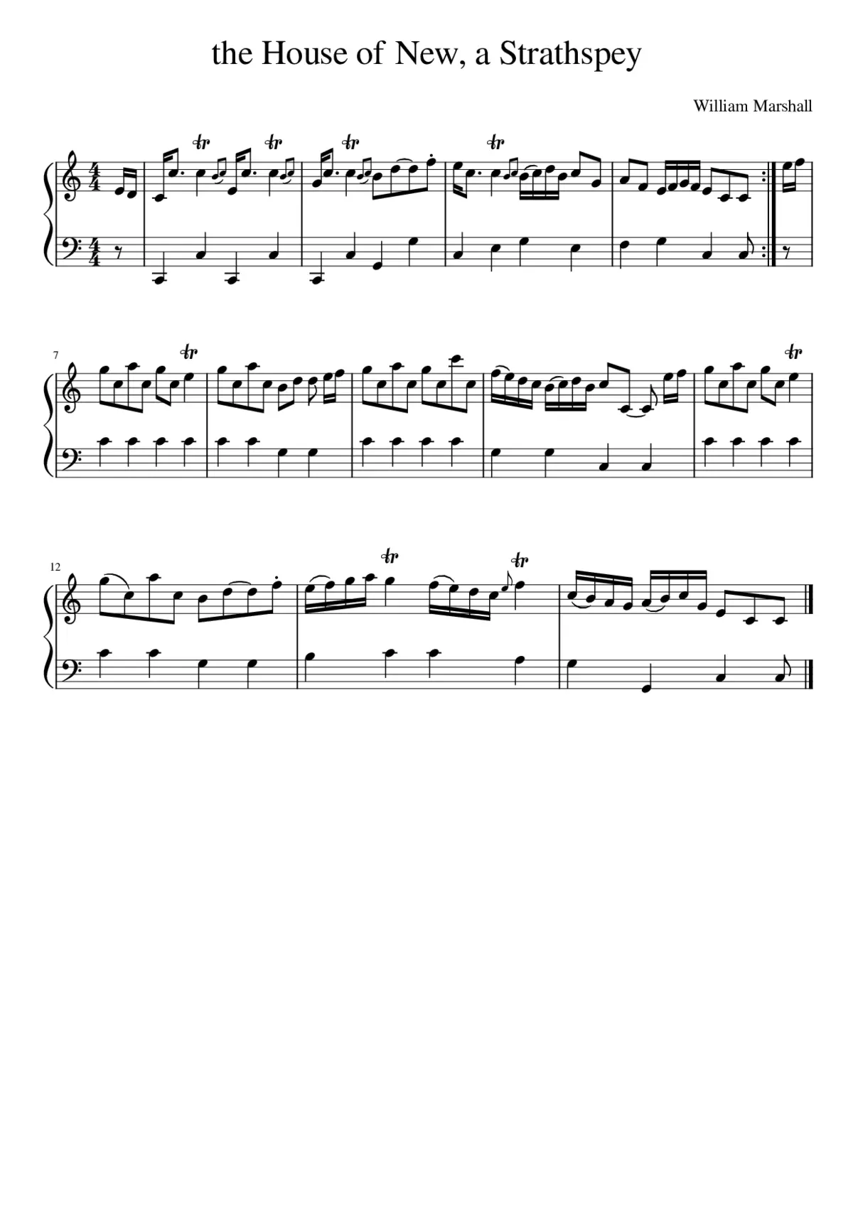 the House of New a Strathspey - Page 1