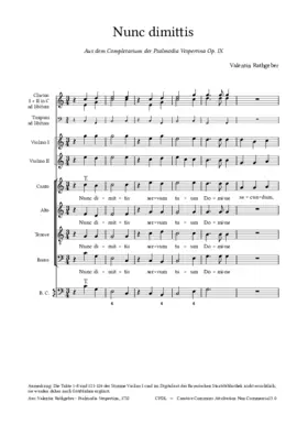 Nunc dimittis, Op. IX, No. 40