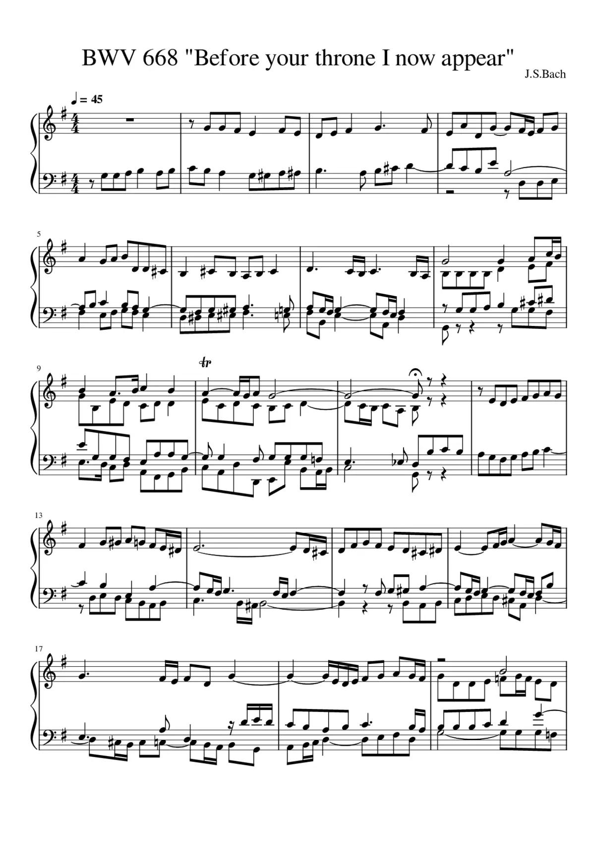 Vor deinen Thron tret' ich BWV 668 - Page 1