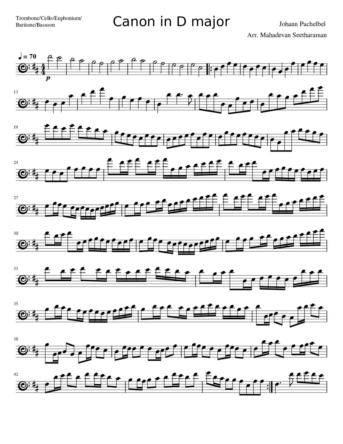 Canon and Gigue in D major P.37 - Page 1