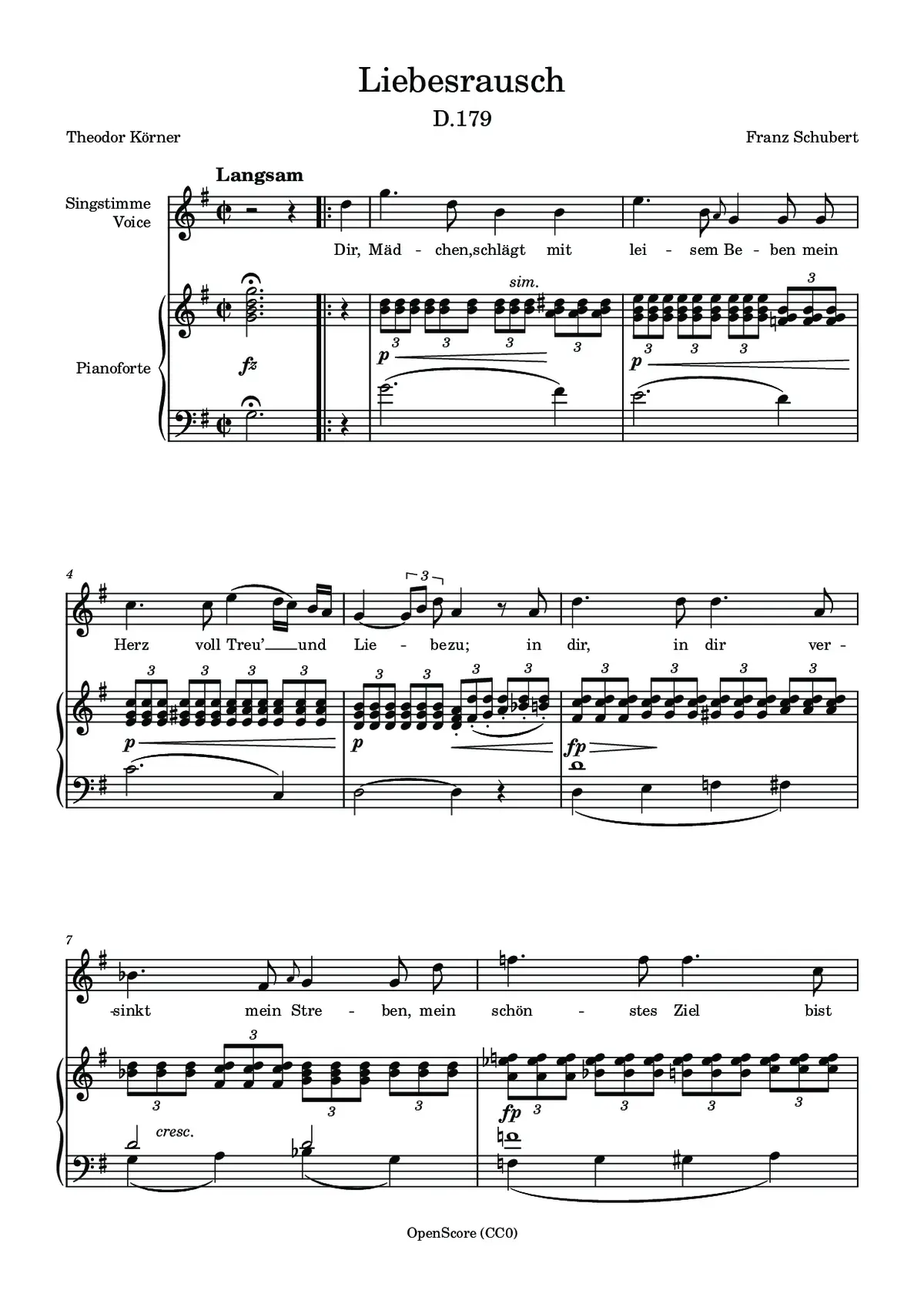 Liebesrausch, D.179 - Page 1