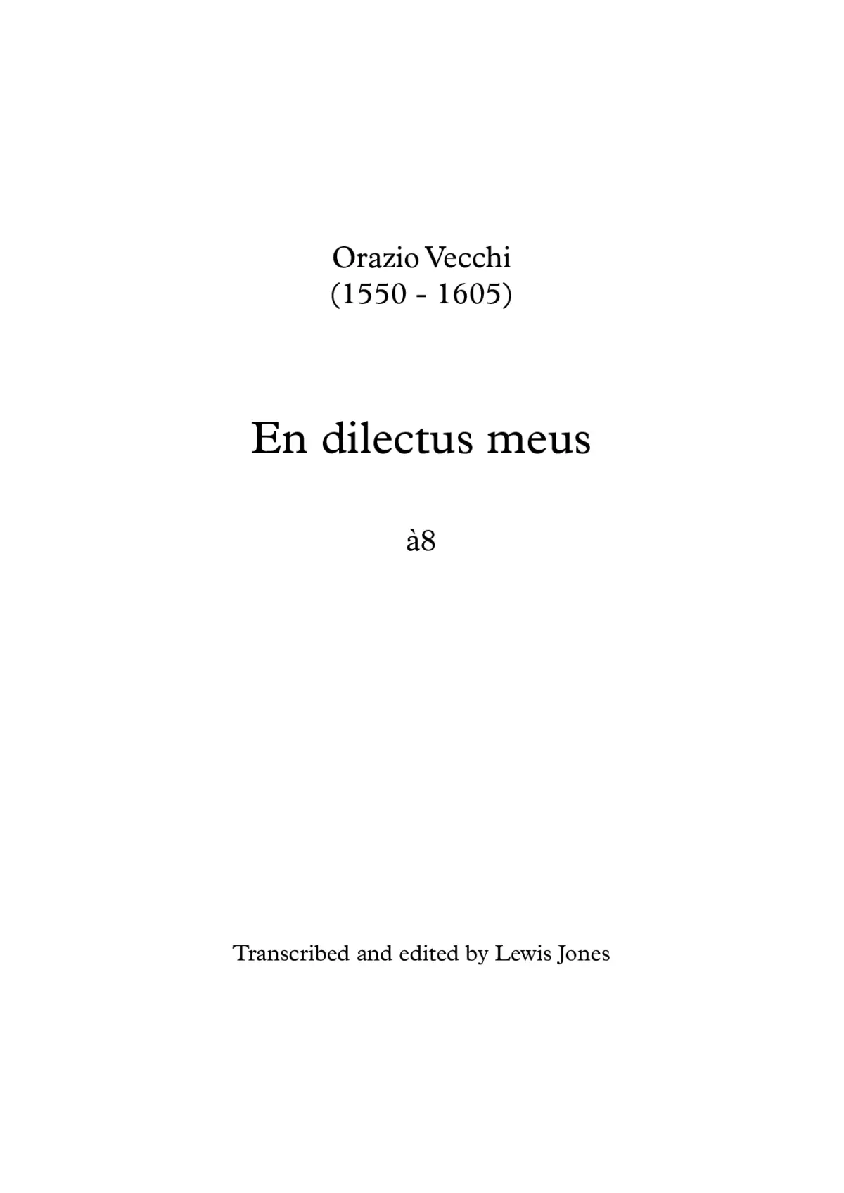 En dilectus meus a 8 - Page 1