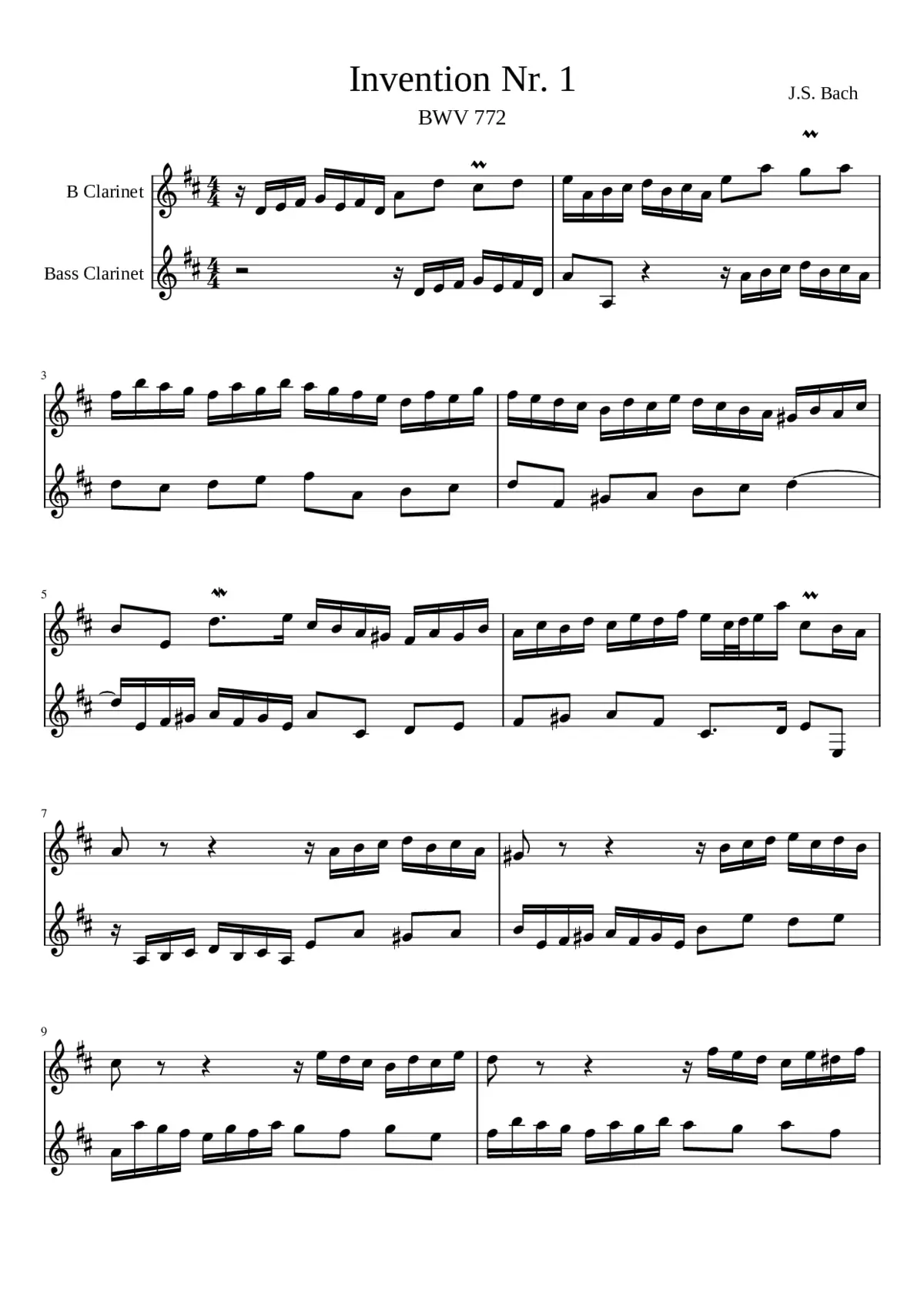 Invention in C major BWV 772 - Page 1