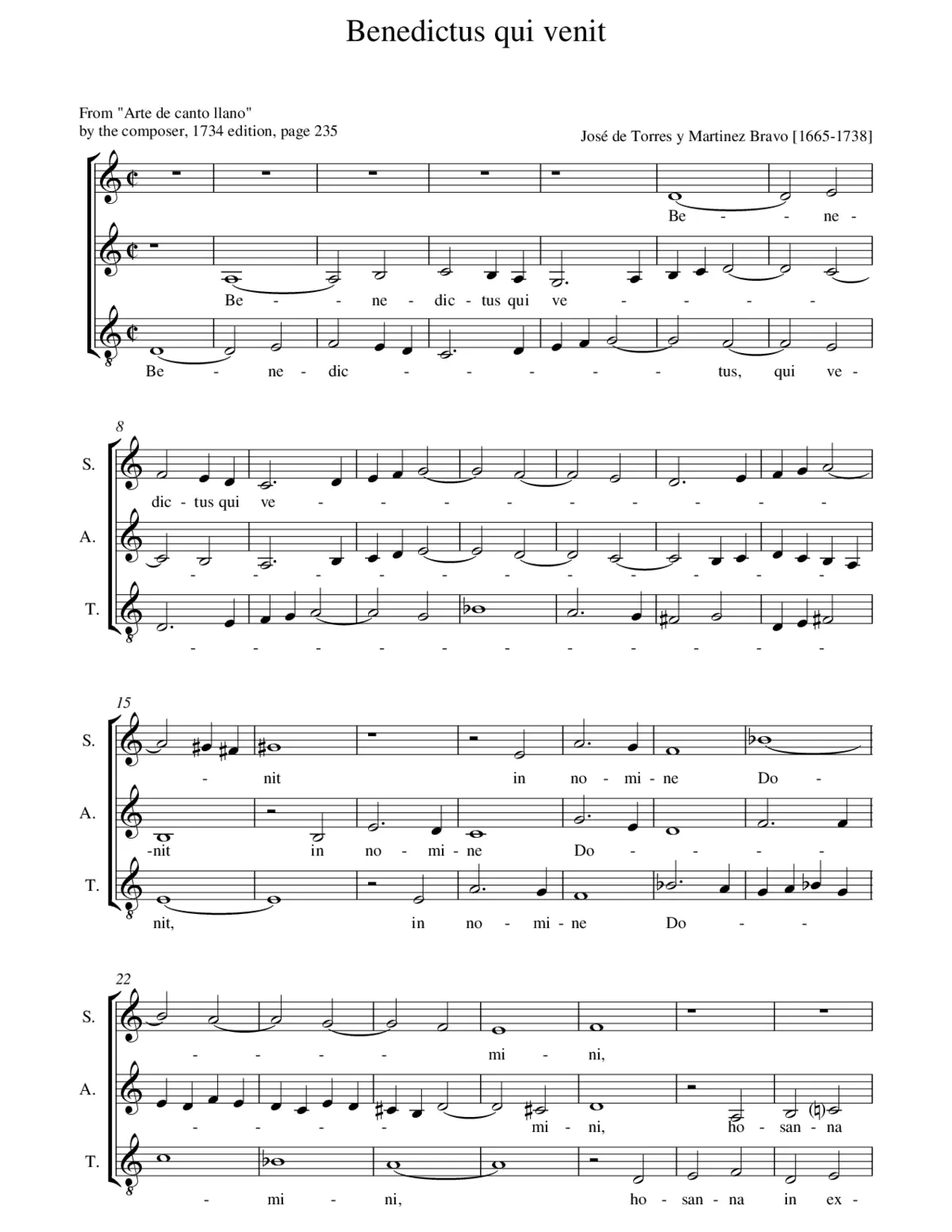 Benedictus qui venit - Page 1