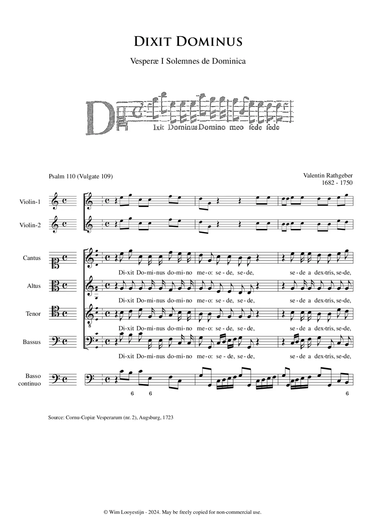 Dixit Dominus, Op. II, No. 2 - Page 1