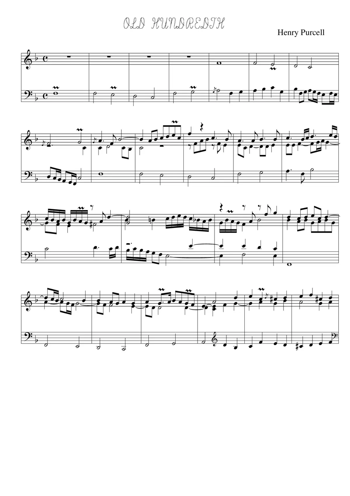Voluntary in A major on the 100th Psalm - Page 1