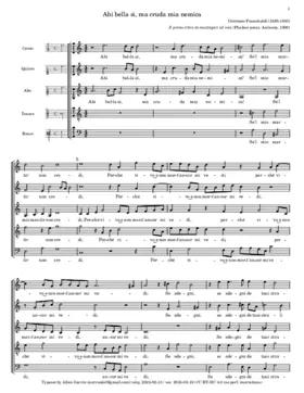 Ahi bella si, ma cruda mia nemica