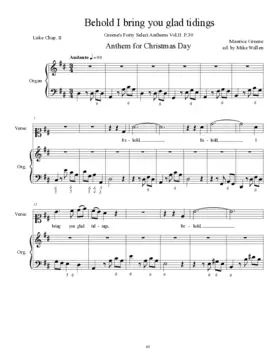 Behold I bring you glad tidings