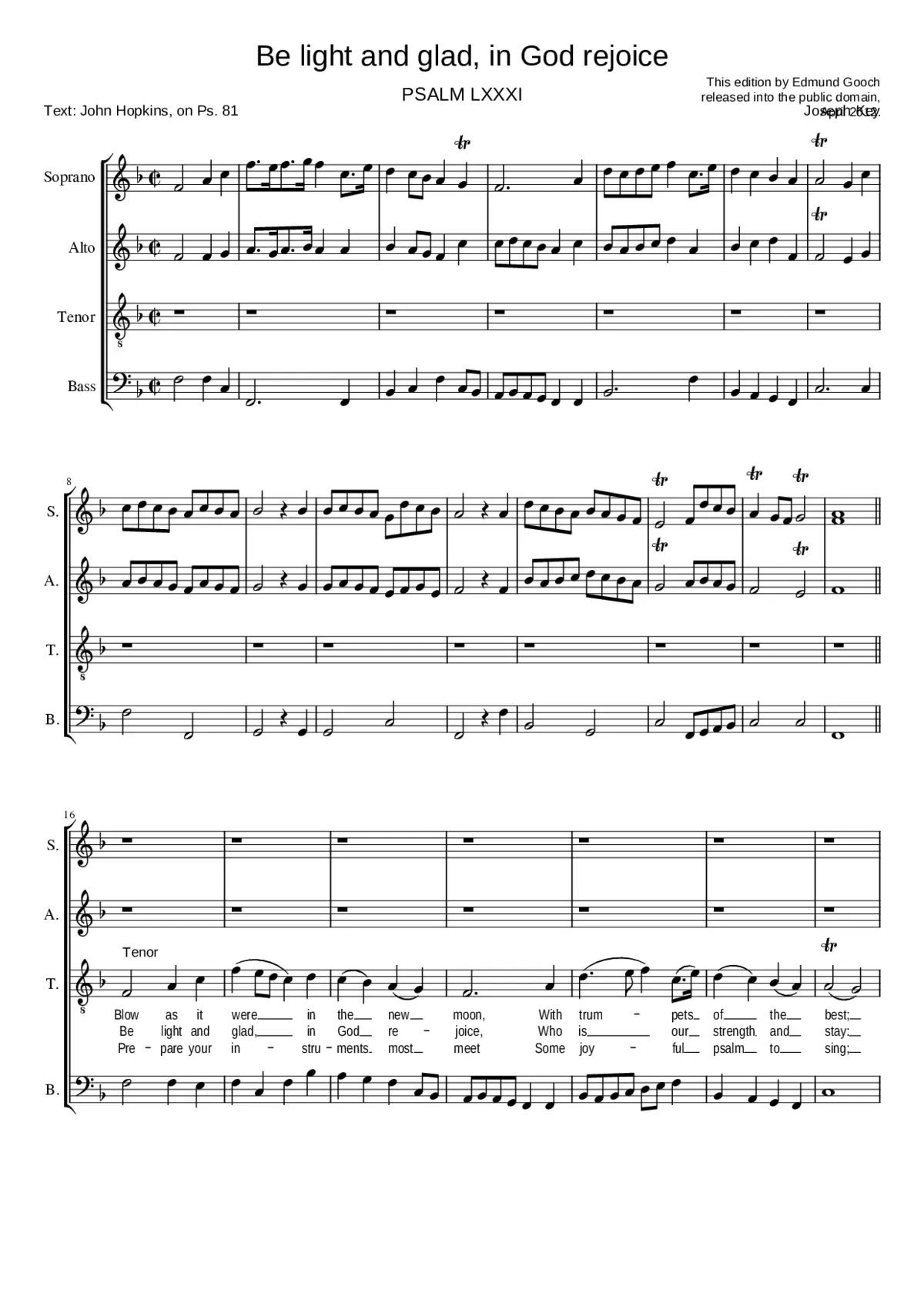 Be light and glad in God rejoice - Page 1