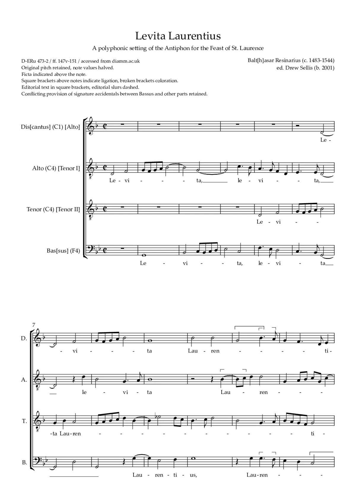 Levita Laurentius - Et thesauros ecclesiae - Page 1