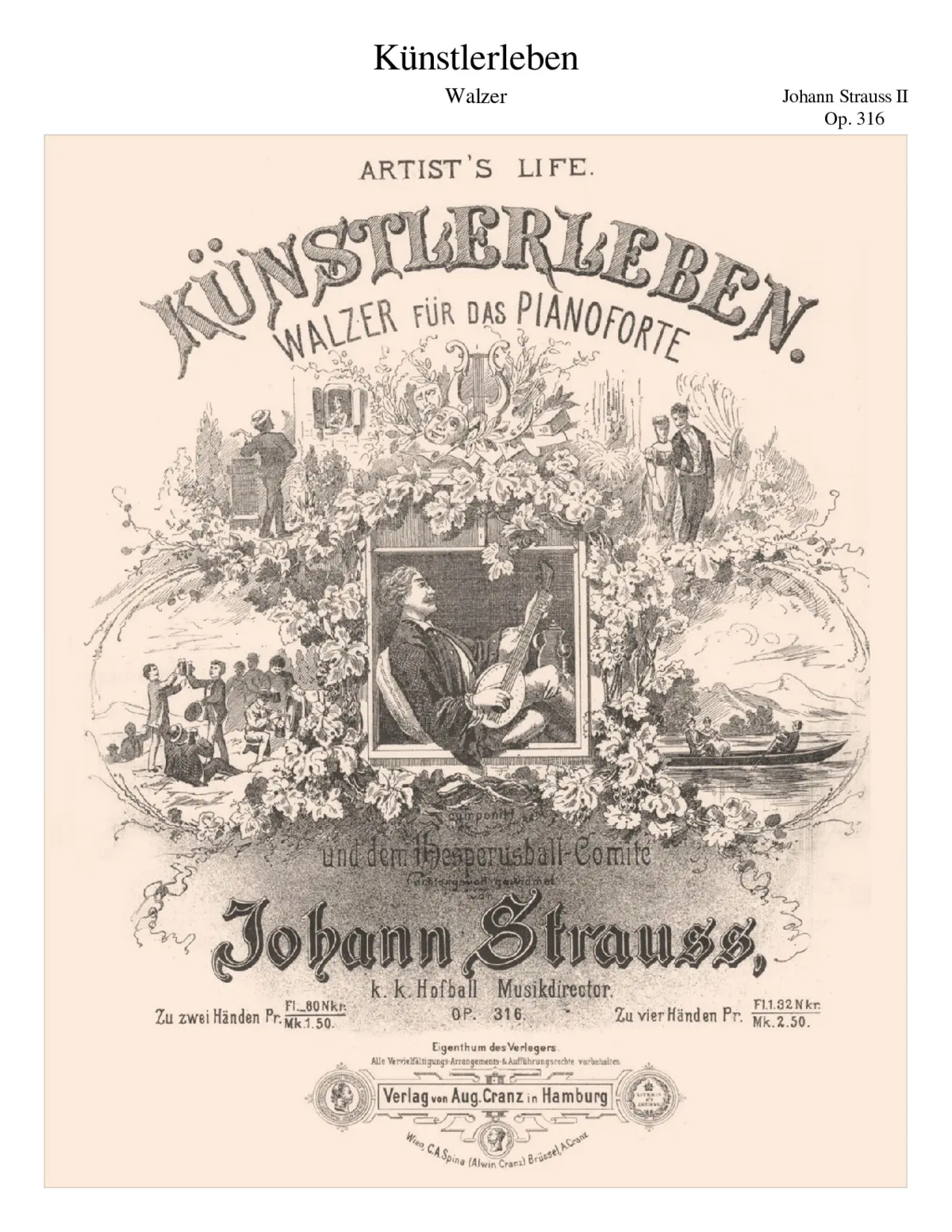 Strauss II - Künstlerleben Op. 316 - Page 1