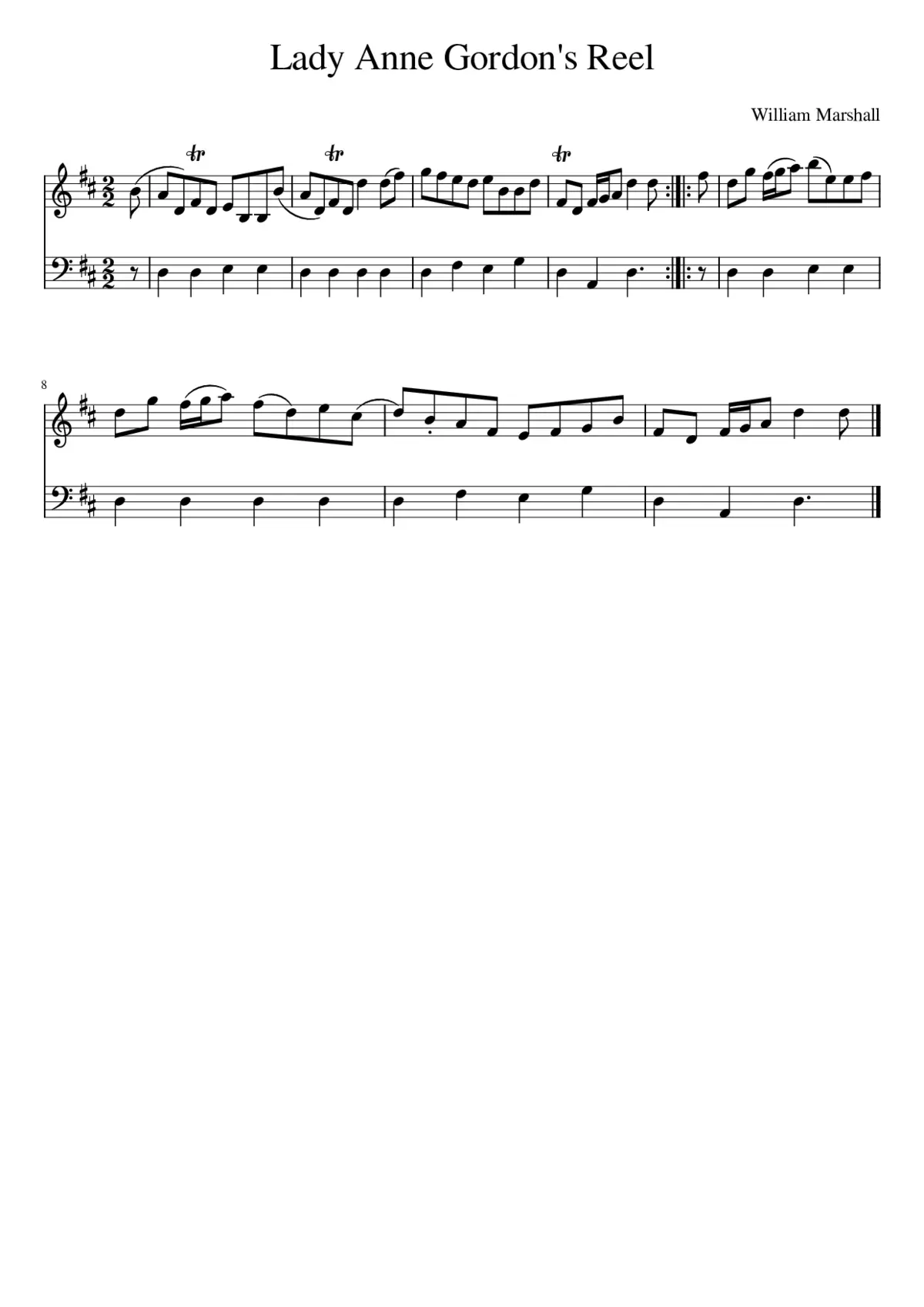 Lady Anne Gordon's Reel - Page 1