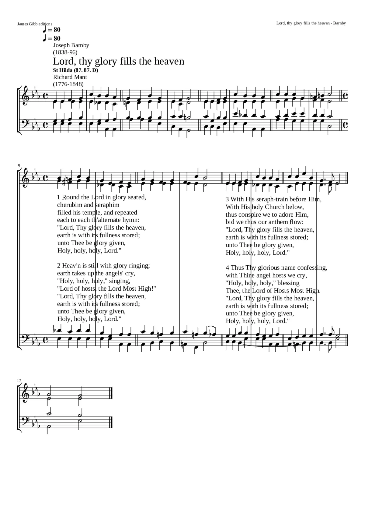 Lord thy glory fills the heaven - Page 1