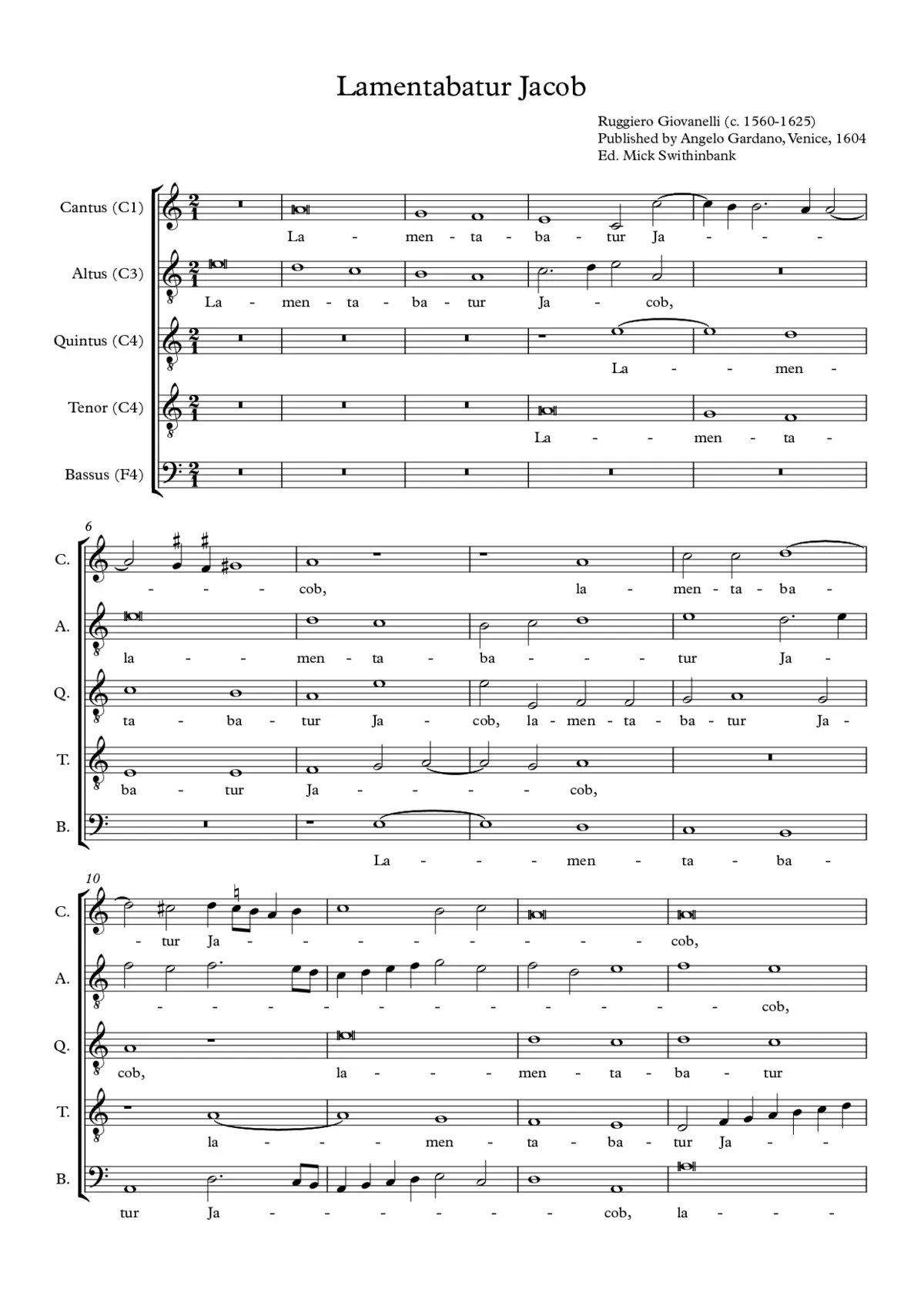 Lamentabatur Jacob - Page 1