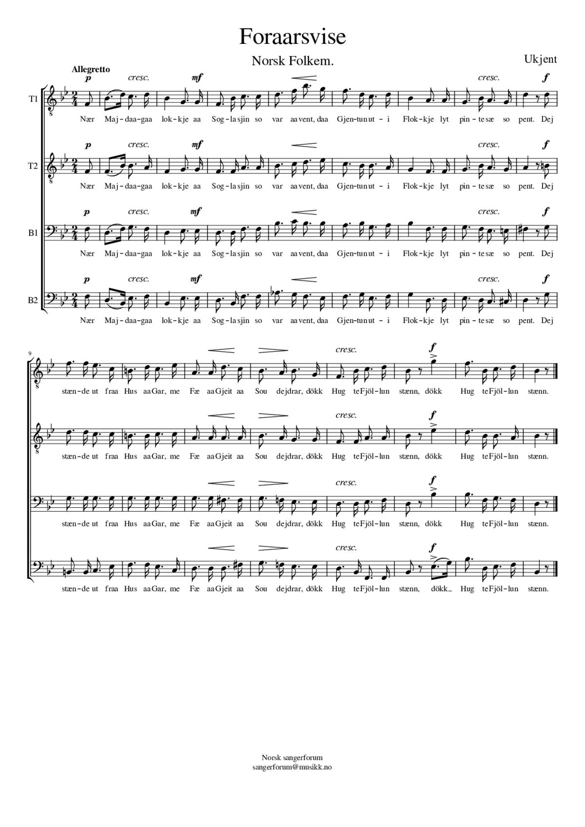 Foraarsvise - Page 1