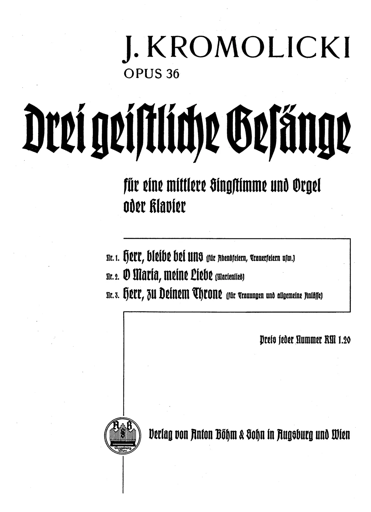 3 geistliche Gesänge - Page 1