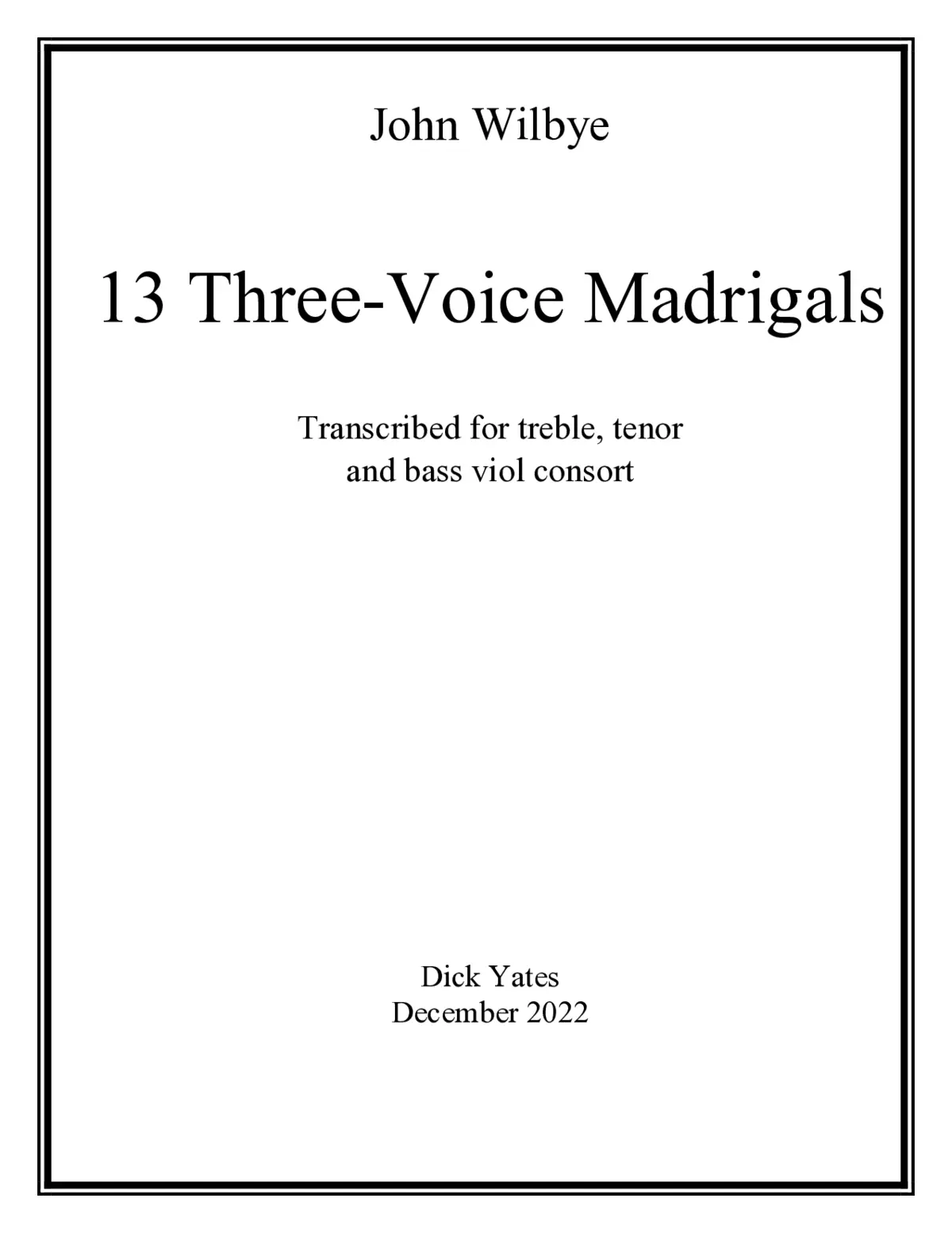 13 Three-Voice Madrigals - Page 1