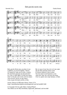 Deh perché morte mia