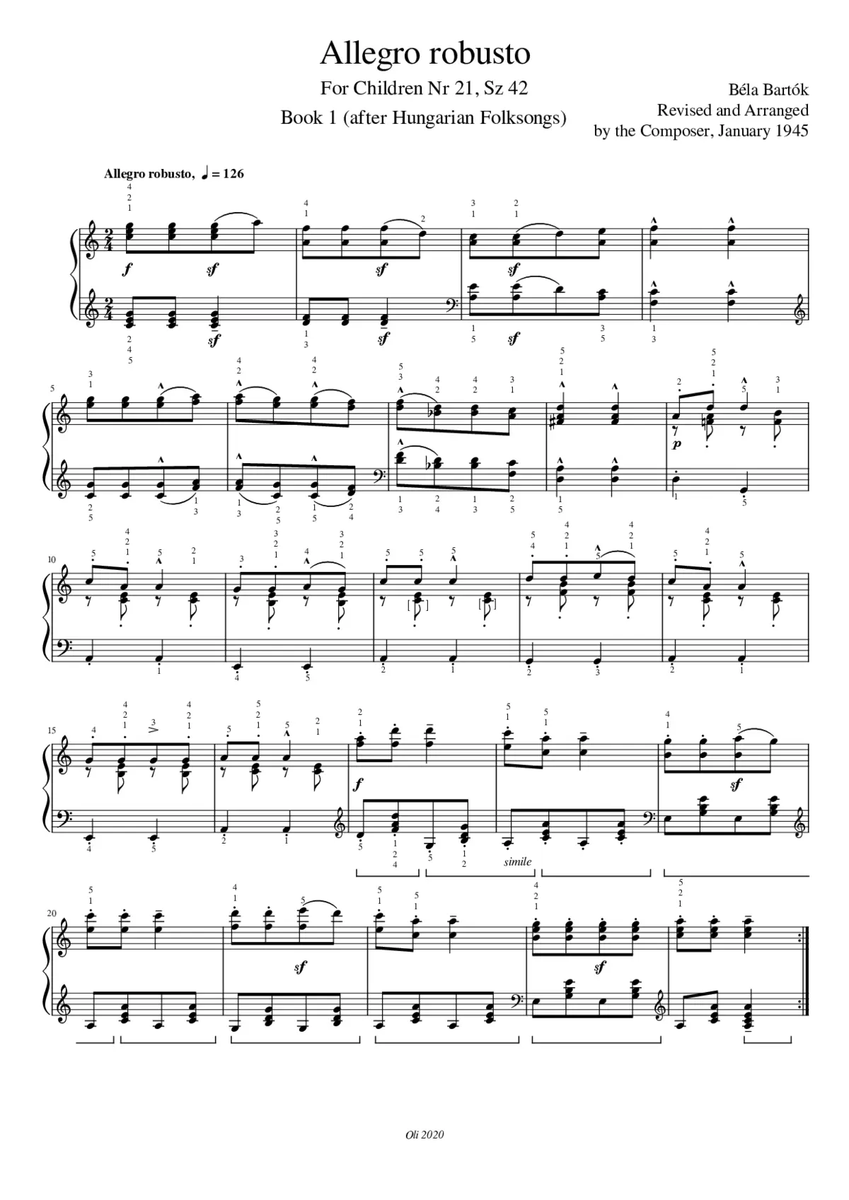 For Children Sz.42 - Page 1