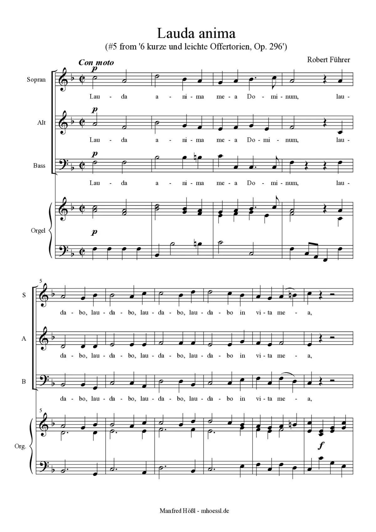 Lauda anima, Op. 296, No. 5 - Page 1
