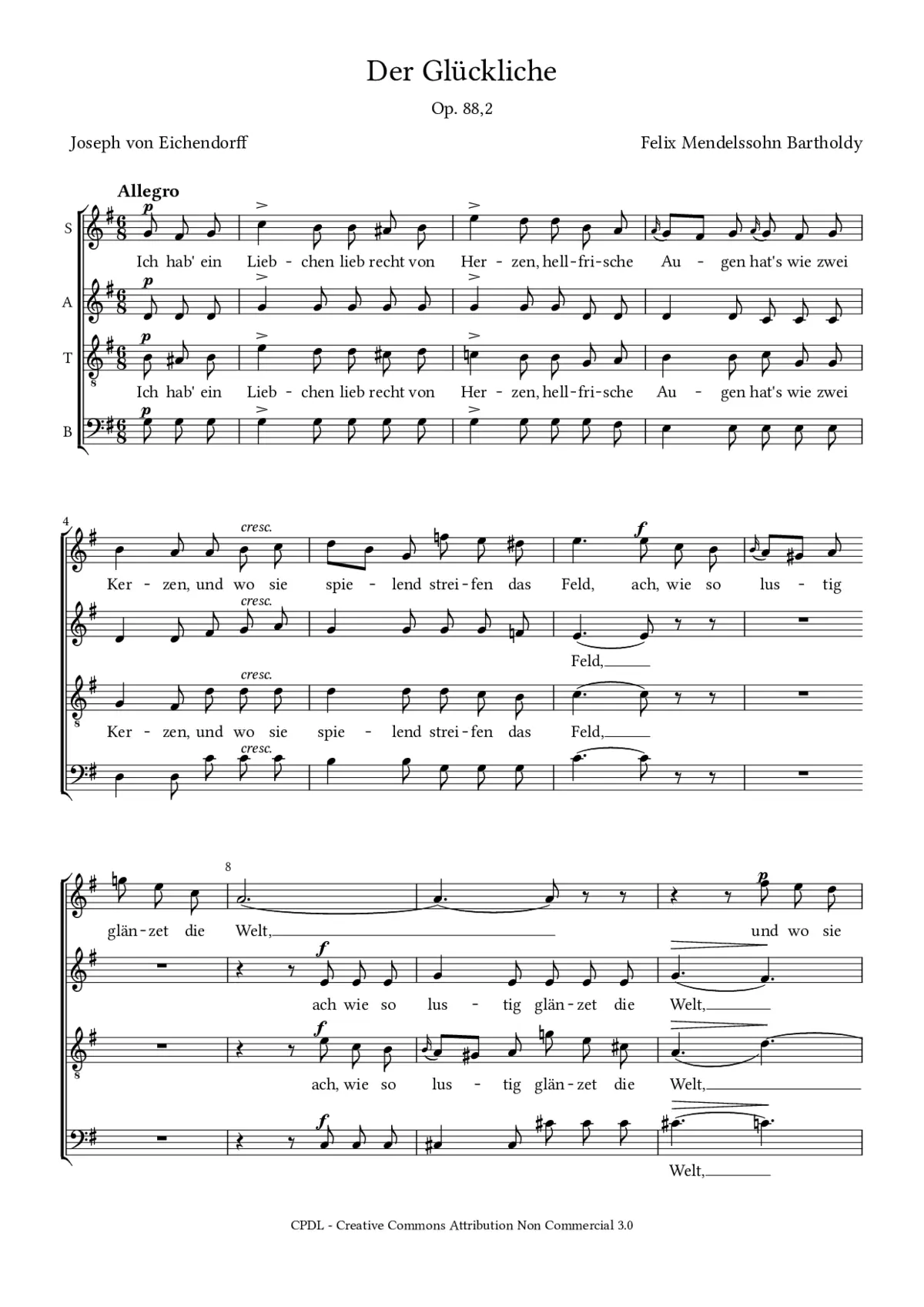 Der Glückliche, Op. 88, No. 2 - Page 1