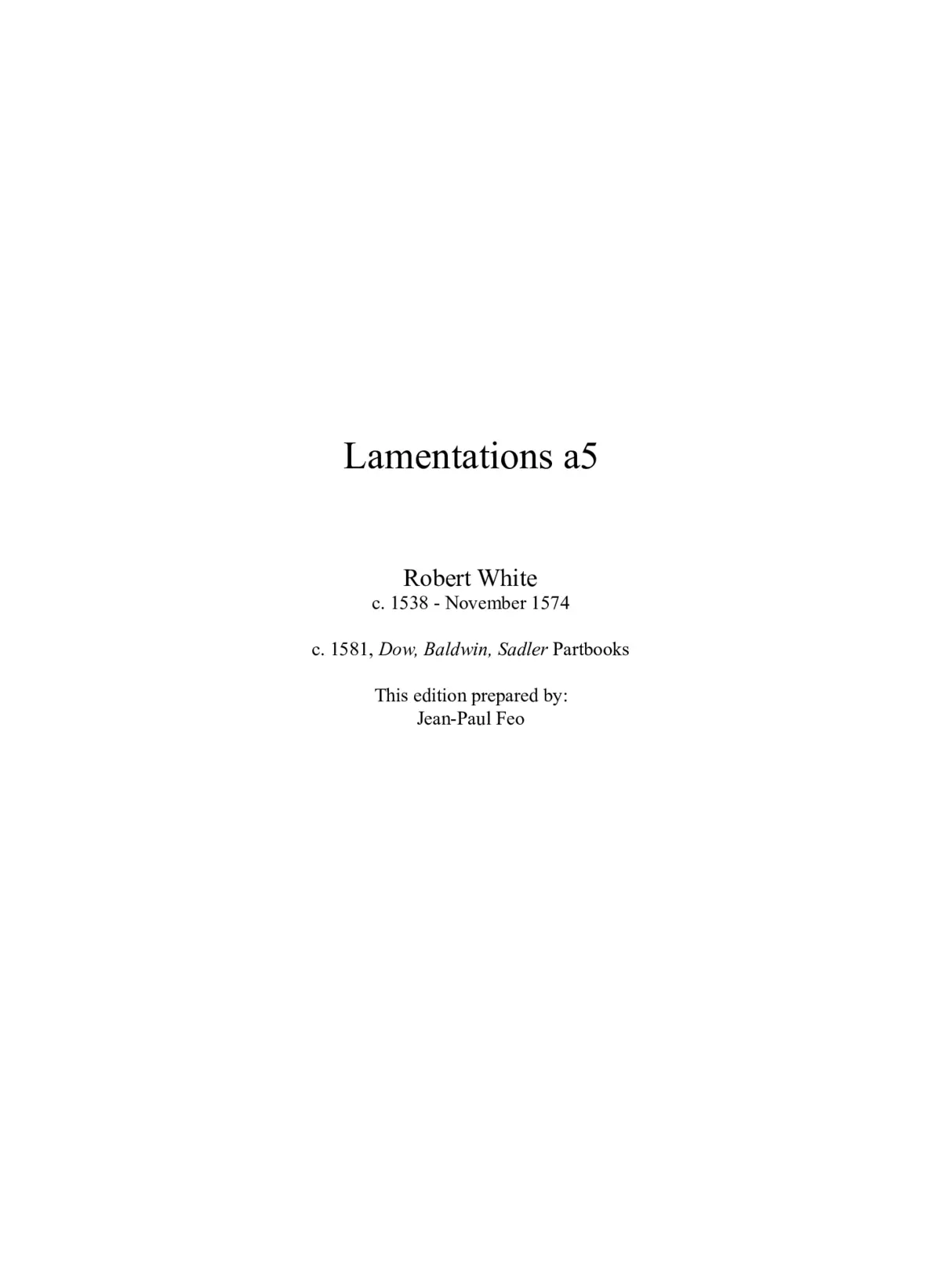 Lamentations a 5 - Page 1