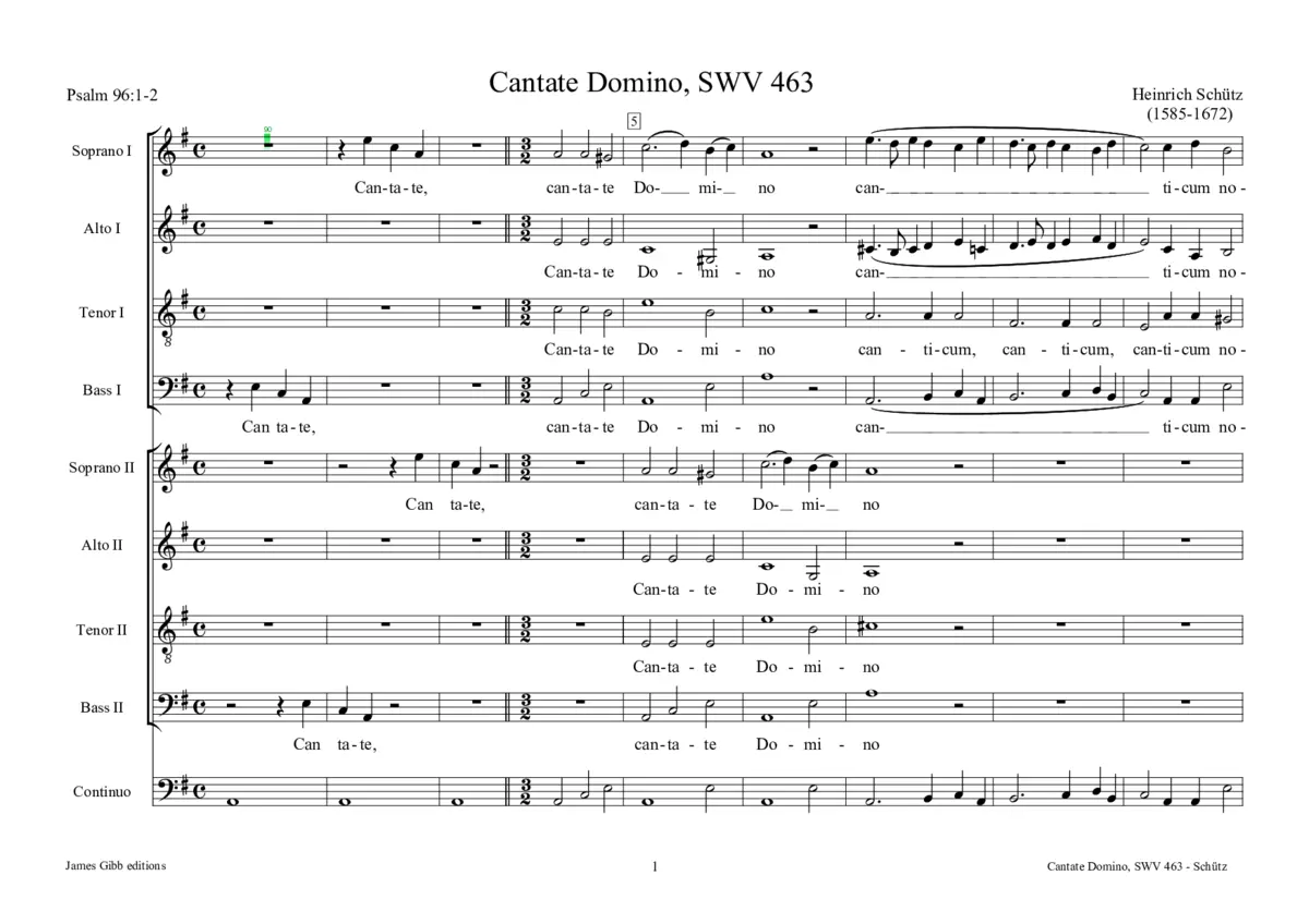 Cantate Domino, SWV 463 - Page 1