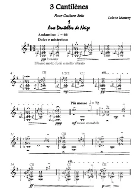 3 Cantilènes pour guitare solo