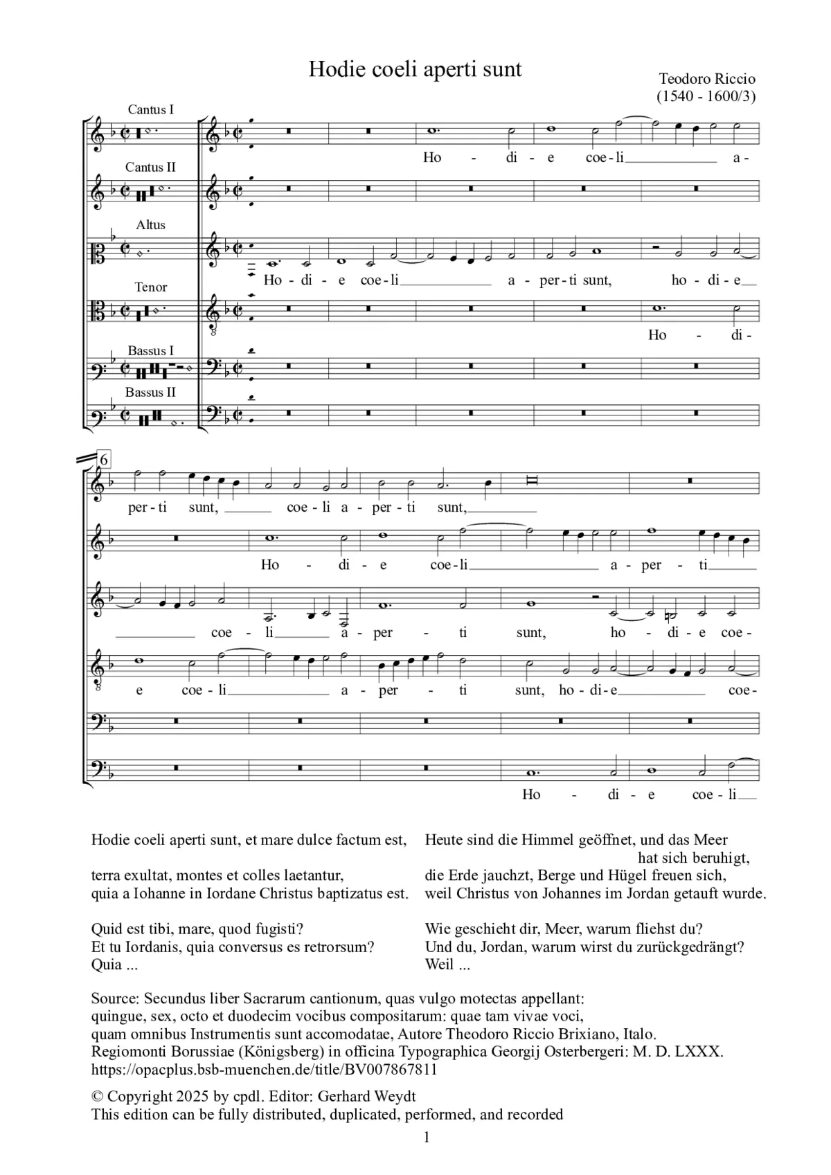 Hodie coeli aperti sunt - Page 1